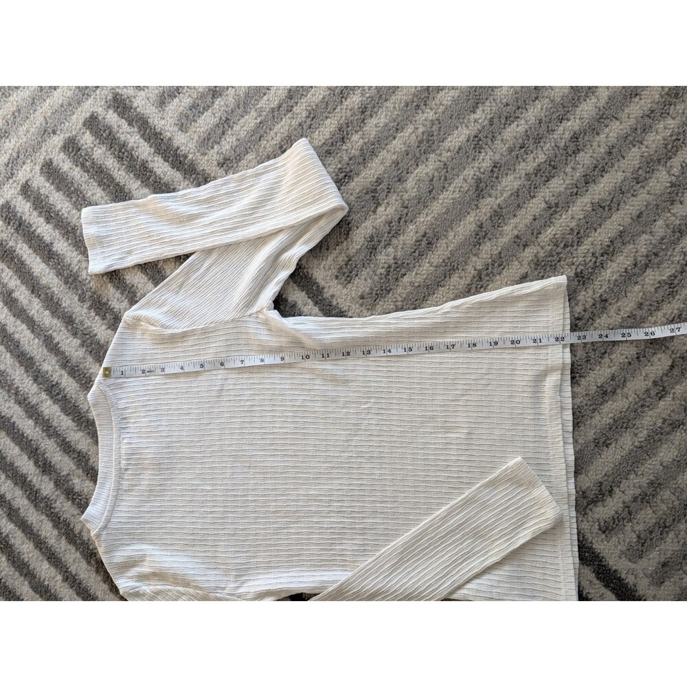 Anthropologie Pilcro White Textured Rib Long Sleeve Top Women’s S - Picture 5 of 6